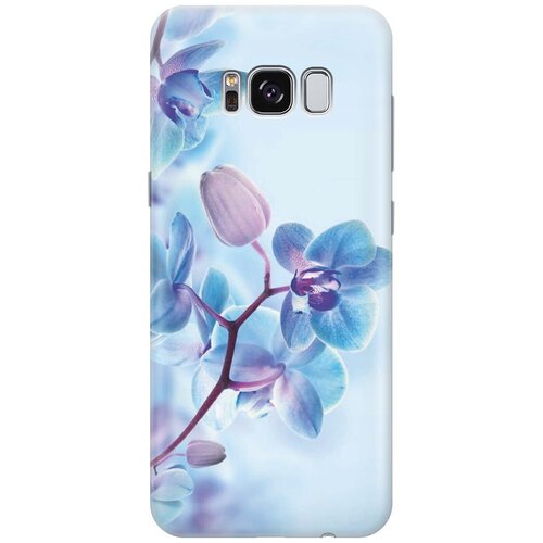 фото Gosso ультратонкий силиконовый чехол-накладка для samsung galaxy s8 с принтом "синий цветок на синем"