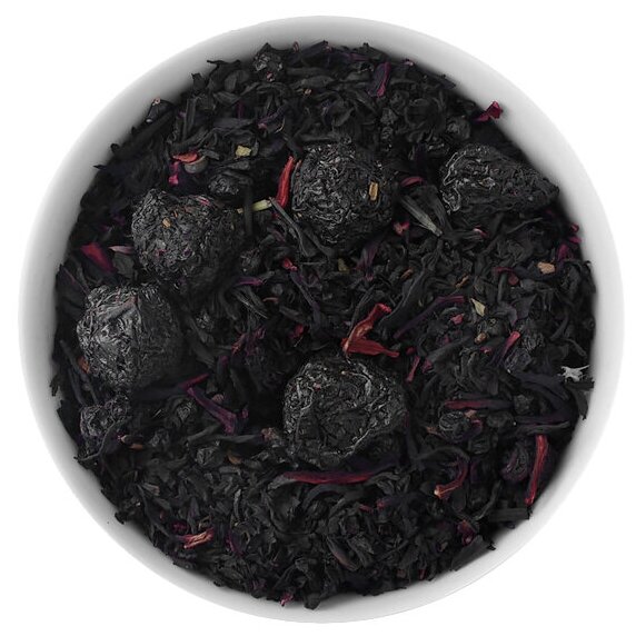 Чай черный листовой с гибискусом, ягодами бузины, вишни "Ягодный пай" Кантата, 50 г - фотография № 2