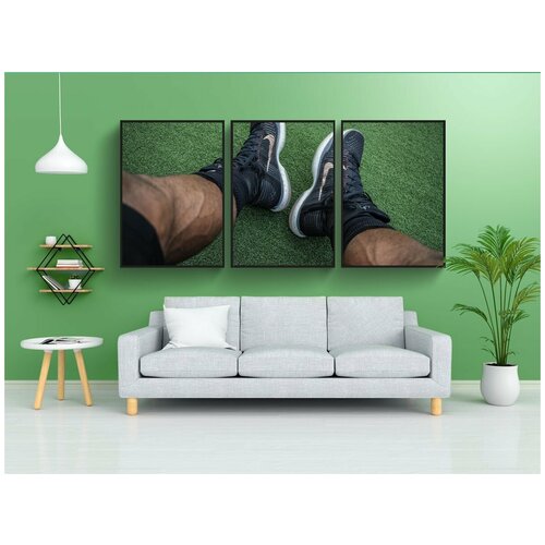 фото Набор модулных постеров для интерьера "спортсмен, мышцы, туфли" 60x90 см. в тубусе, без рамки lotsprints