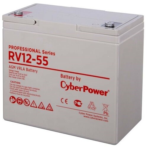 аккумуляторная батарея ps ups cyberpower rv 12290w 12 в 76 ач cyberpower rv12290w rv 12290w Батарея для ИБП CyberPower RV 12-55