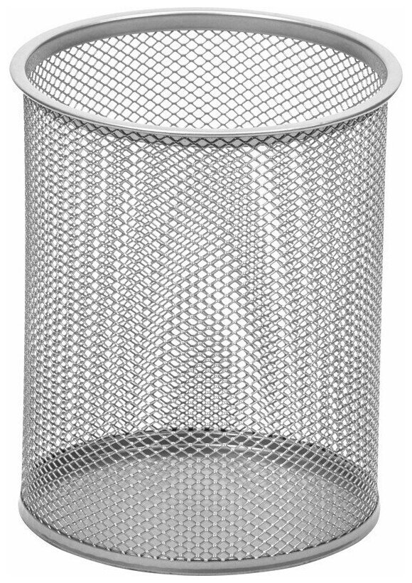 Attache Подставка для письменных принадлежностей цилиндр, металлическая сетка (серебро), 115х141мм
