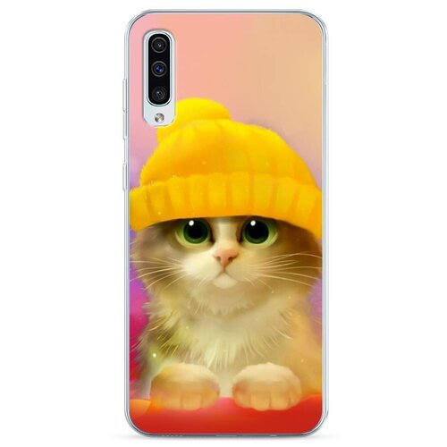 фото Силиконовый чехол "котенок в желтой шапке" на samsung galaxy a30s / самсунг гэлакси а30s case place
