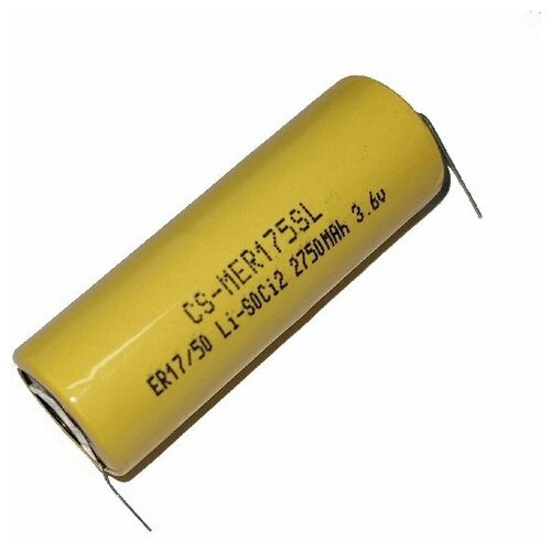 Батарейка с выводами под пайку (ER17/50, ER17505) Li-SOCI2 батарейка d er34615 lsh 20 li soci2 19000mah