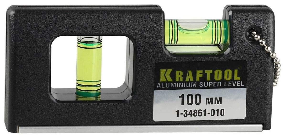 Kraftool Mini-Pro 100 мм, магнитный супер-компактный уровень, точность 0.5 мм/м, 1-34861-010