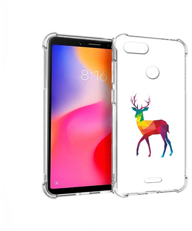 Чехол задняя-панель-накладка-бампер MyPads геометрический олень для Xiaomi Redmi 6 противоударный