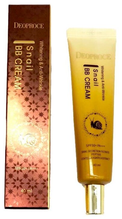 Deoproce BB крем Whitening And Anti-Wrinkle Snail BB Cream с муцином улитки, 40 мл.