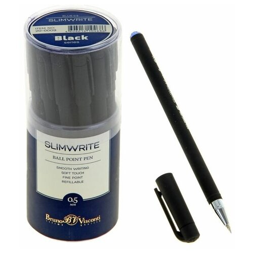 Ручка шариковая SlimWrite. BLACK, стержень синий, узел 0.5 мм (2 шт)
