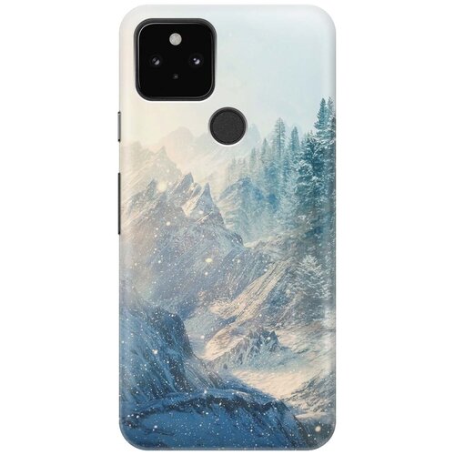 фото Ультратонкий силиконовый чехол-накладка для google pixel 5 с принтом "снежные горы и лес" gosso