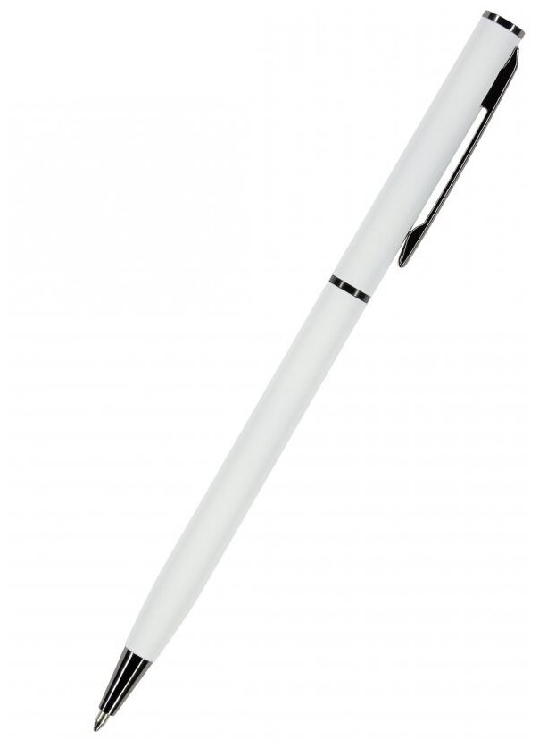 Ручка шариковая автоматическая BrunoVisconti 0.7 мм синяя PALERMO (белый металлический корпус) Арт. 20-0250/14  