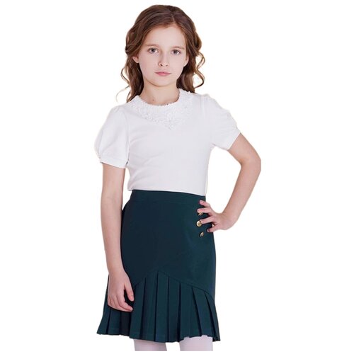 фото Школьная юбка инфанта, плиссированная, мини, размер 152/80, зеленый