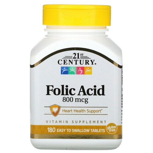 21st Century Folic Acid (Фолиевая кислота) 800 мкг 180 таблеток