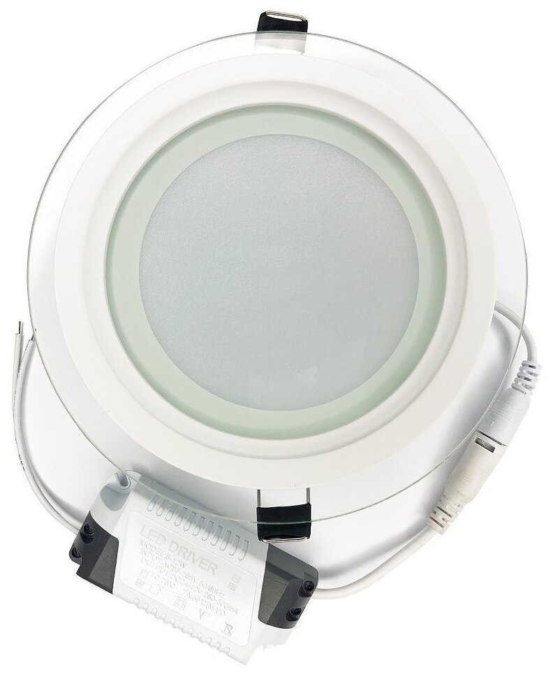 Светильник Elvan 705R-12W-4000-Wh, LED, 12 Вт, 4000, цвет арматуры: белый, цвет плафона: бесцветный - фотография № 3