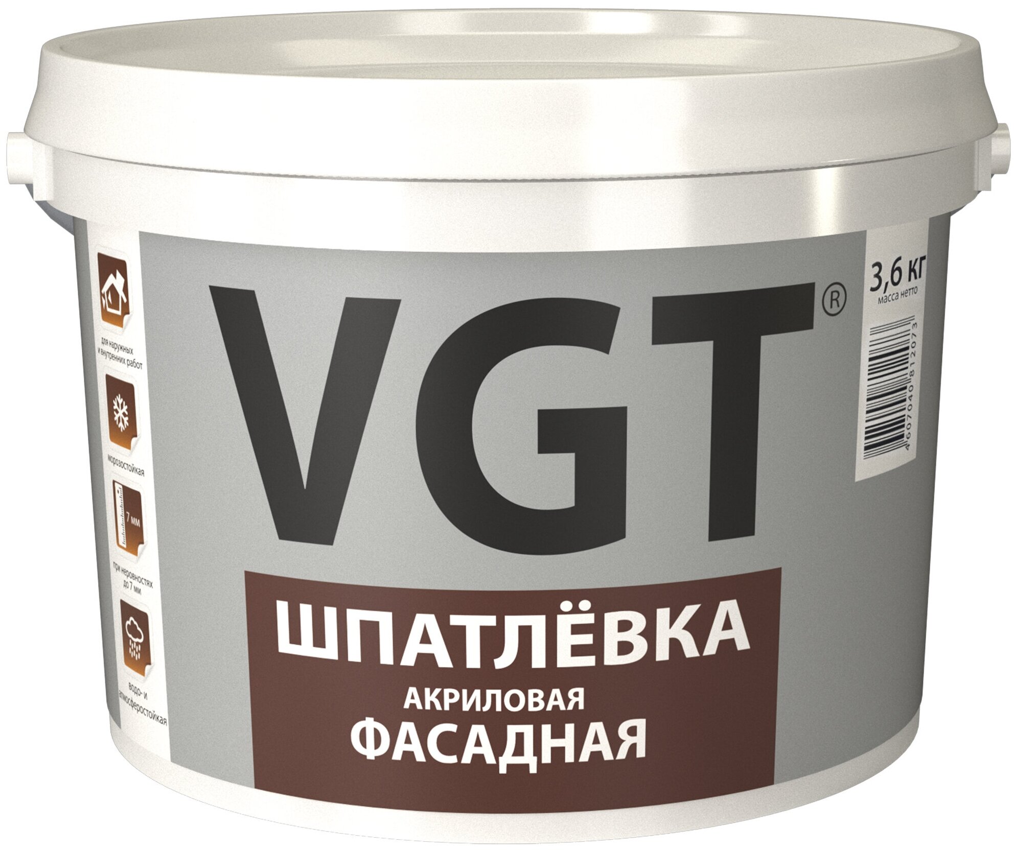 Шпатлевка акриловая фасадная VGT (3,6кг)