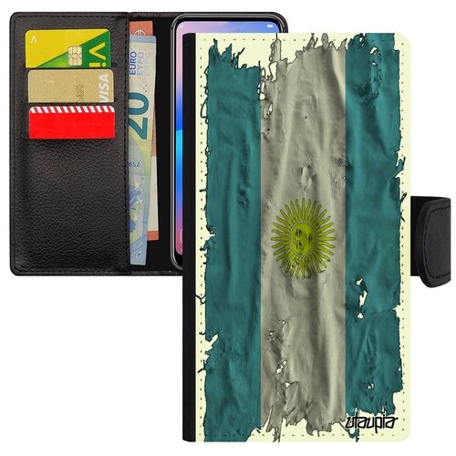 фото Качественный чехол книжка для мобильного // iphone se 2020 // "флаг аргентины на ткани" стиль государственный, utaupia, белый