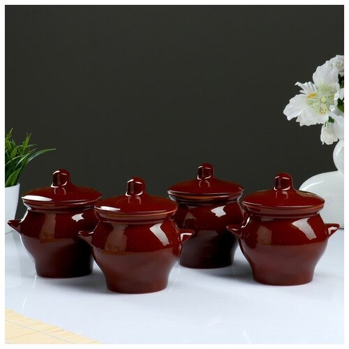 фото Набор горшков для жаркого №6 4х0,65л борисовская керамика