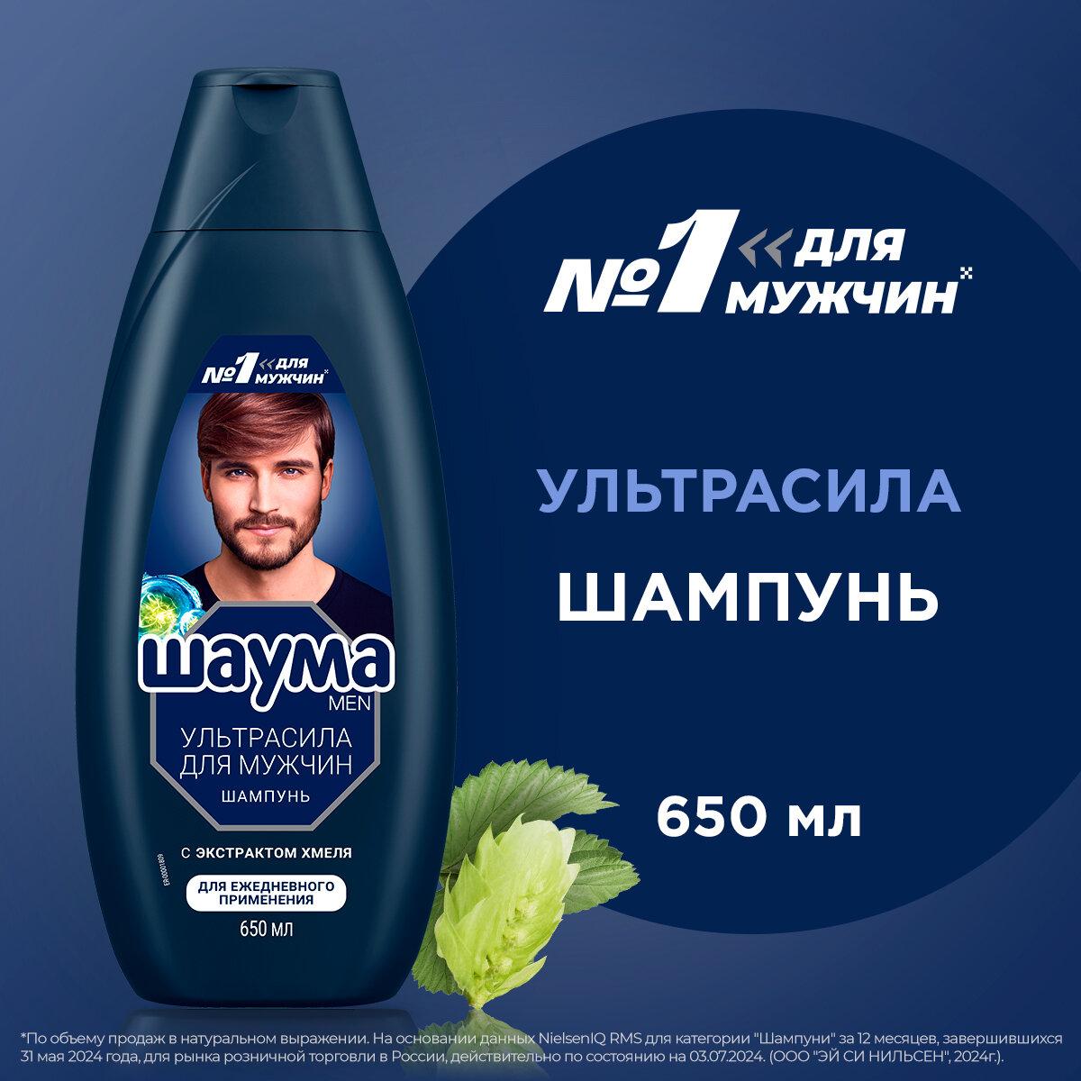 Шаума / Schauma - Шампунь мужской Укрепление и уход с экстрактом хмеля Сила и Объем 650 мл