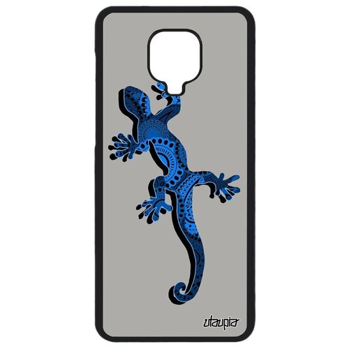 фото Противоударный чехол для // xiaomi redmi note 9s // "саламандра" символ ящерица, utaupia, синий