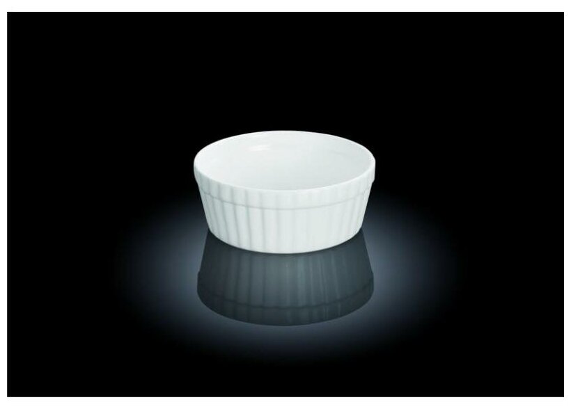 фото Соусник круглый рифлёный 50 мл, фарфоровый , набор 4 штуки