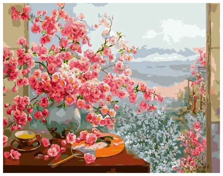 Картина по номерам Paintboy VA-1507 Букет сакуры 40х50см