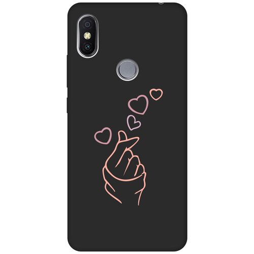 Матовый Soft Touch силиконовый чехол на Xiaomi Redmi S2, Сяоми Редми С2 с 3D принтом K-Heart черный матовый soft touch силиконовый чехол на xiaomi redmi s2 сяоми редми с2 с 3d принтом cosmoturtles черный