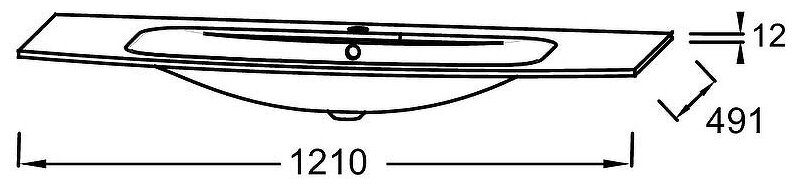 Мебельная раковина Jacob Delafon Nona 121х49,1см, арт. EB1886RU-DE4, серый матовый, стекло - фотография № 3