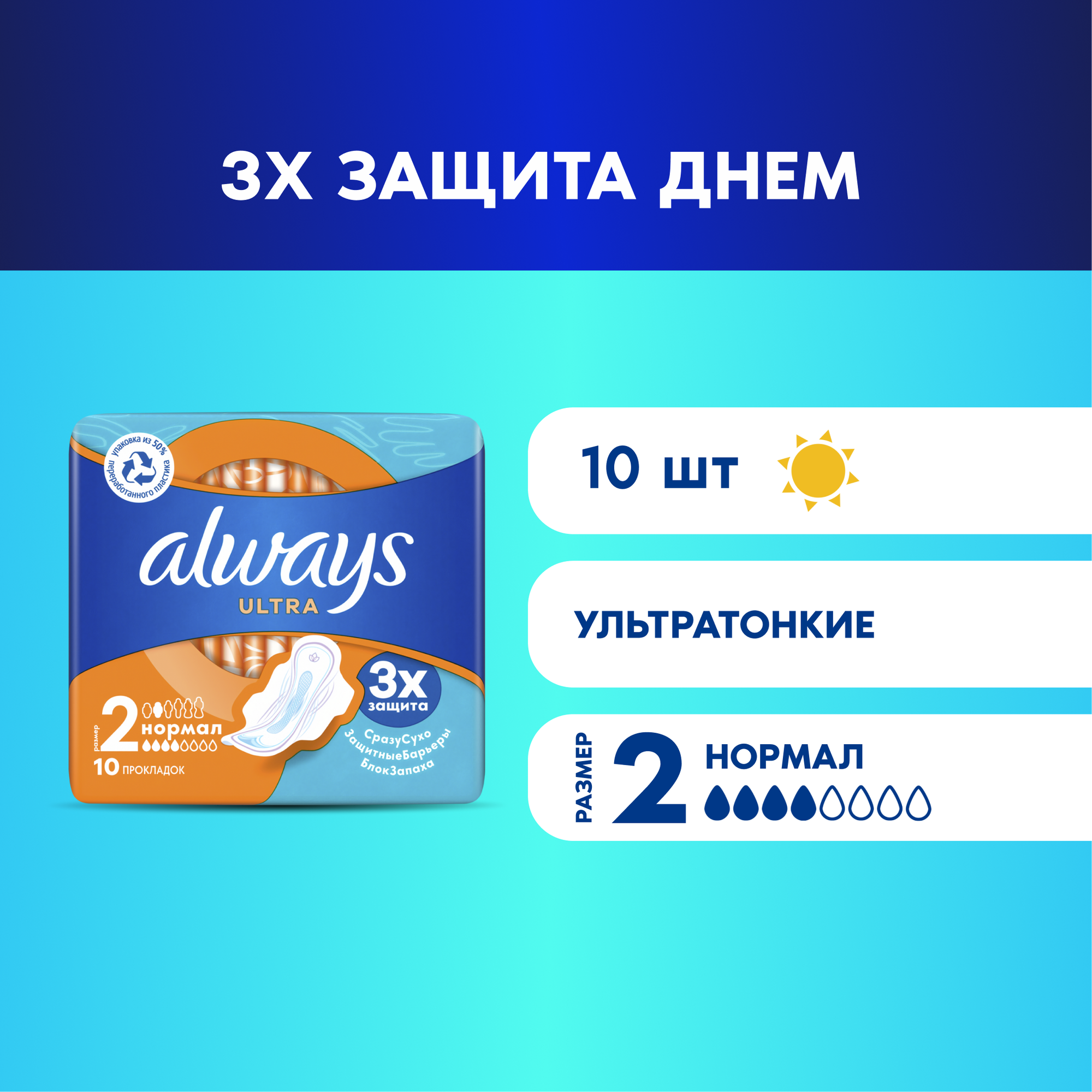 Always прокладки Ultra Normal 4 капли