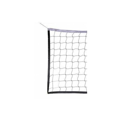 фото Сетка волейбол д=3,0 мм яч. 100*100 белый разм. 1,0*9,5 м обш. с 4-ех сторон, верх/низ лента 5 см па, zso