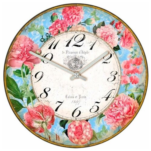 фото Svs настенные часы svs 3001107 flowers красные цветы
