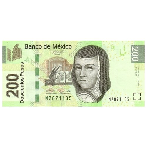 Мексика 200 песо 2007 г Сестра Хуана Инес де ла Крус UNC серия С