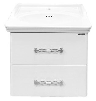 Тумба-умывальник Comforty Неаполь-65, белый глянец с раковиной 50165 Comforty 5147584 .