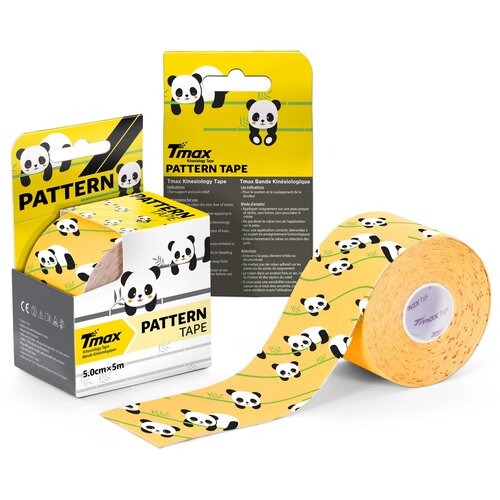 фото Кинезио тейп хлопок дизайнерский tmax pattern panda 5см x 5м, панда