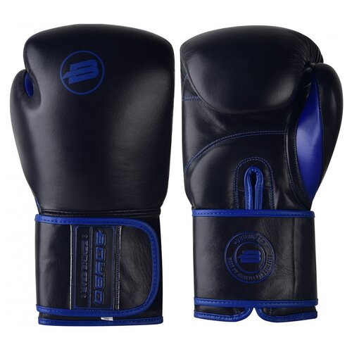 фото Перчатки боксерские boybo rage bbg200, кожа, черно-синие (16 oz)