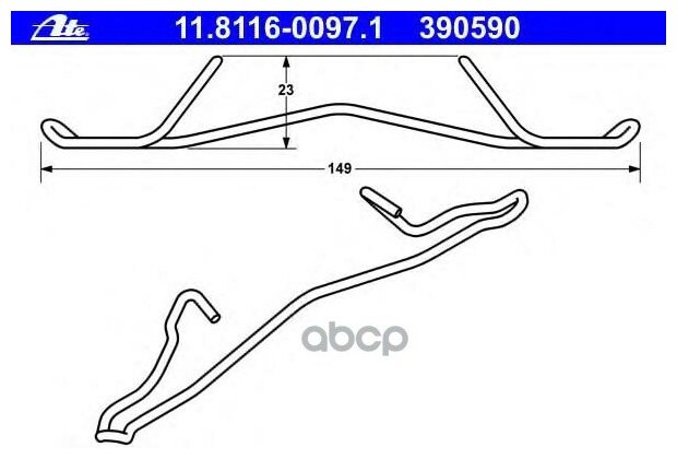 Скоба Прижимная Gm Astra/Calibra/Omega/Kadett/Vectra -05 Ate арт. 11.8116-0097.1