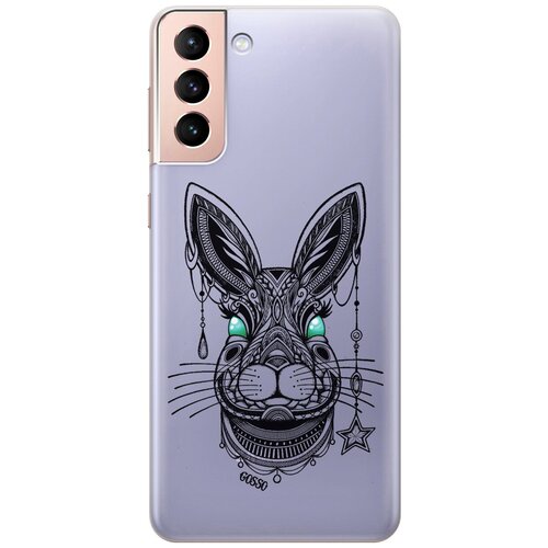 Ультратонкий силиконовый чехол-накладка Transparent для Samsung Galaxy S21 Plus с 3D принтом Grand Rabbit ультратонкий силиконовый чехол накладка transparent для samsung galaxy s10 с 3d принтом grand rabbit