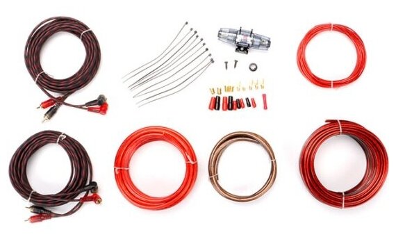 Профессиональный комплект кабелей и аксессуаров для установки автомобильного усилителя Ural урал молот К4-МТ8