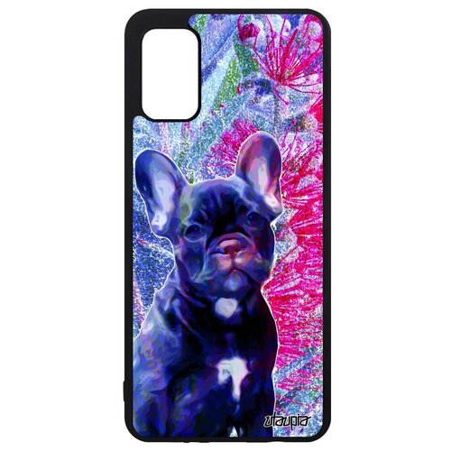 фото Простой чехол на смартфон // samsung galaxy a41 // "бульдог" компаньон щенок, utaupia, фуксия