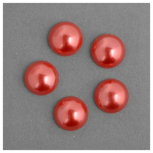 Полужемчужины перламутровые Круг, 8 мм, 500 грамм, цвет: 58 красный