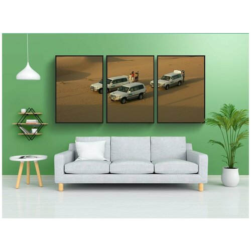 фото Набор модулных постеров для интерьера "пустыня, вездеход, джипы" 60x90 см. в тубусе, без рамки lotsprints