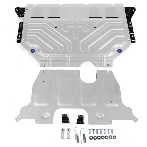 Защита картера и КПП RIVAL для Volkswagen Teramont (2017-н.в.), алюминий 3 мм, 2 части, штампованная
