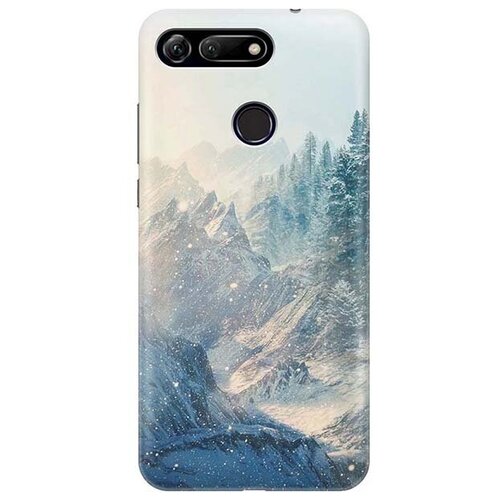 фото Ультратонкий силиконовый чехол-накладка для honor view 20 (v20) с принтом "снежные горы и лес" gosso