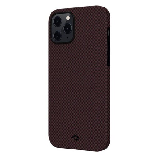 фото Чехол-накладка pitaka magez case (арамид) для apple iphone 12 pro max черно-красный (шахматное плетение)