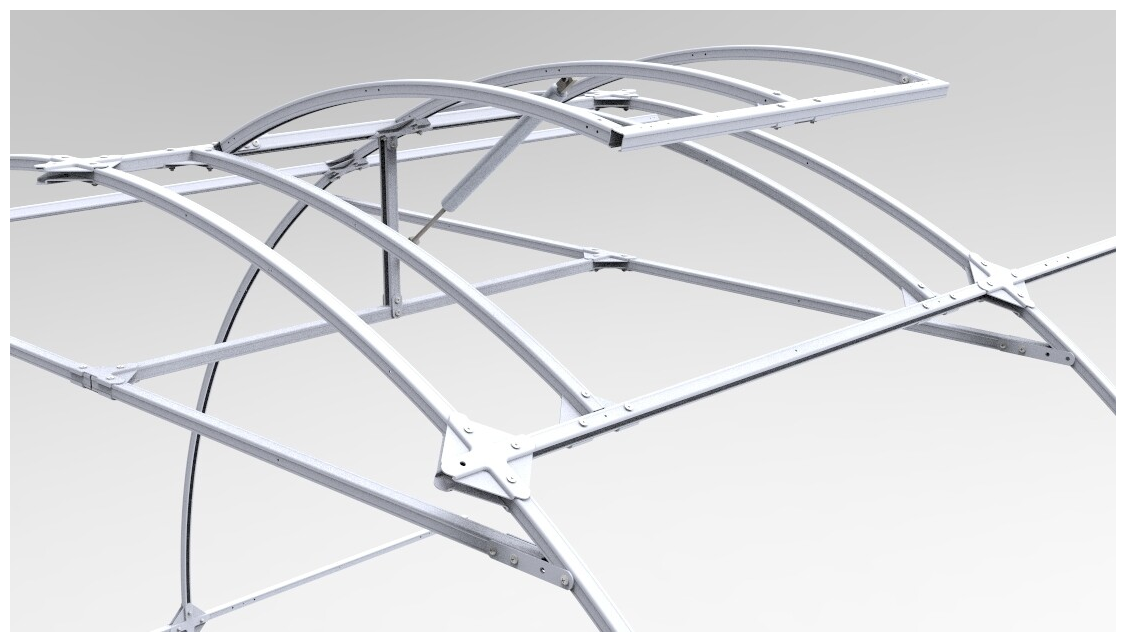 Верхняя автофорточка для арочной теплицы AGRUS (шаг 65см) - фотография № 2