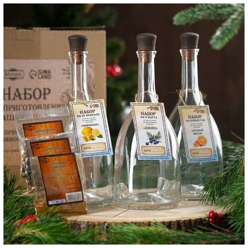 фото Добропаровъ набор для приготовления домашних настоек (пряный виски, джин, лимонная)