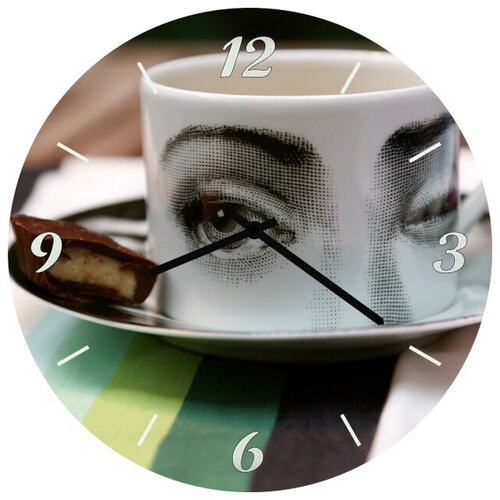 фото Svs настенные часы svs 3501725 kitchen чашка с блюдцем и конфета