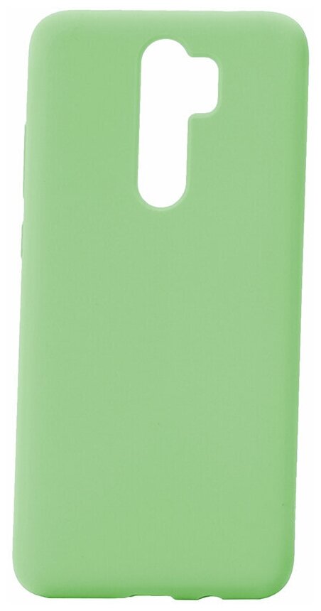 Чехол на Xiaomi Redmi Note 8 Pro Kruche Silicone Plain Green, противоударный пластиковый кейс, защитный силиконовый бампер, софттач накладка однотонная