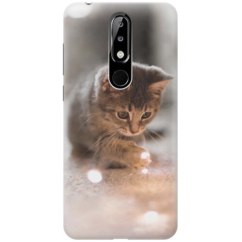 фото Gosso ультратонкий силиконовый чехол-накладка для nokia 5.1 plus / x5 (2018) с принтом "котенок и свет"