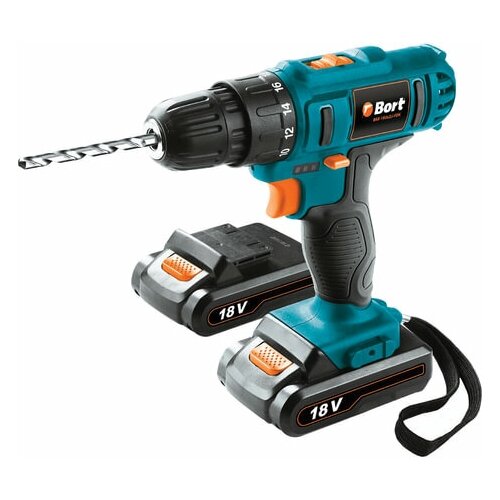 Дрель-шуруповерт аккумуляторная 18 В Li-Ion 1350 оборотовмин 2 батареи BORT BAB-18Ux2Li-FDK 98296839 1 шт 534000₽