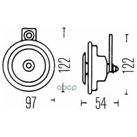 Звуковой Сигнал, 12 V, 400 Hz, 48 W / Страна Пр-Я In / HELLA арт. 3AL 002 952-887