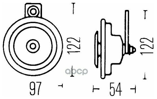 Звуковой Сигнал, 12 V, 400 Hz, 48 W / Страна Пр-Я In / HELLA арт. 3AL002952887