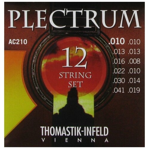 Струны для 12-струнной акустической гитары Thomastik AC210 Plectrum spectrum bronze комплект струн для 12 струнной акустической гитары бронза 10 50 thomastik